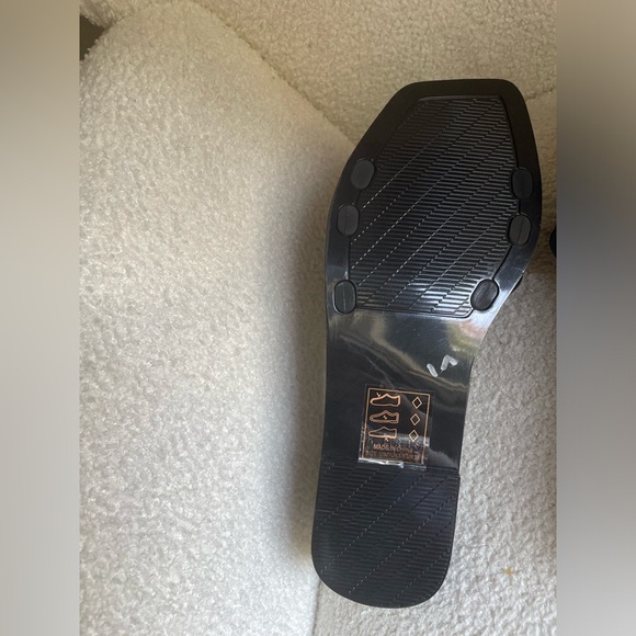 Qupid matte Black squared toe Women's Slide dress Sandals 6.5 NWOT - Picture 3 of 6